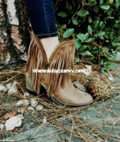 SHOES {Wild G} Taupe Suede Booties With Long Fringes SALE!!!!