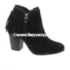 SHOES {YOKI} Black Fringed Booties With Heel & Zipper Detail Shoes -Curvy Chic Boutique shoes yoki black fringed booties with heel zipper detail sale curvy boutique plus size clothing 239
