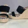 Shoe{Wild Diva} Black/White Stripe Wedges -Curvy Chic Boutique wilddiva